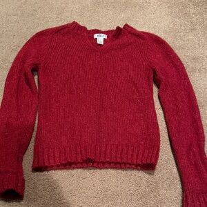 Old Navy Women's V-Neck Sweater in Rich Red